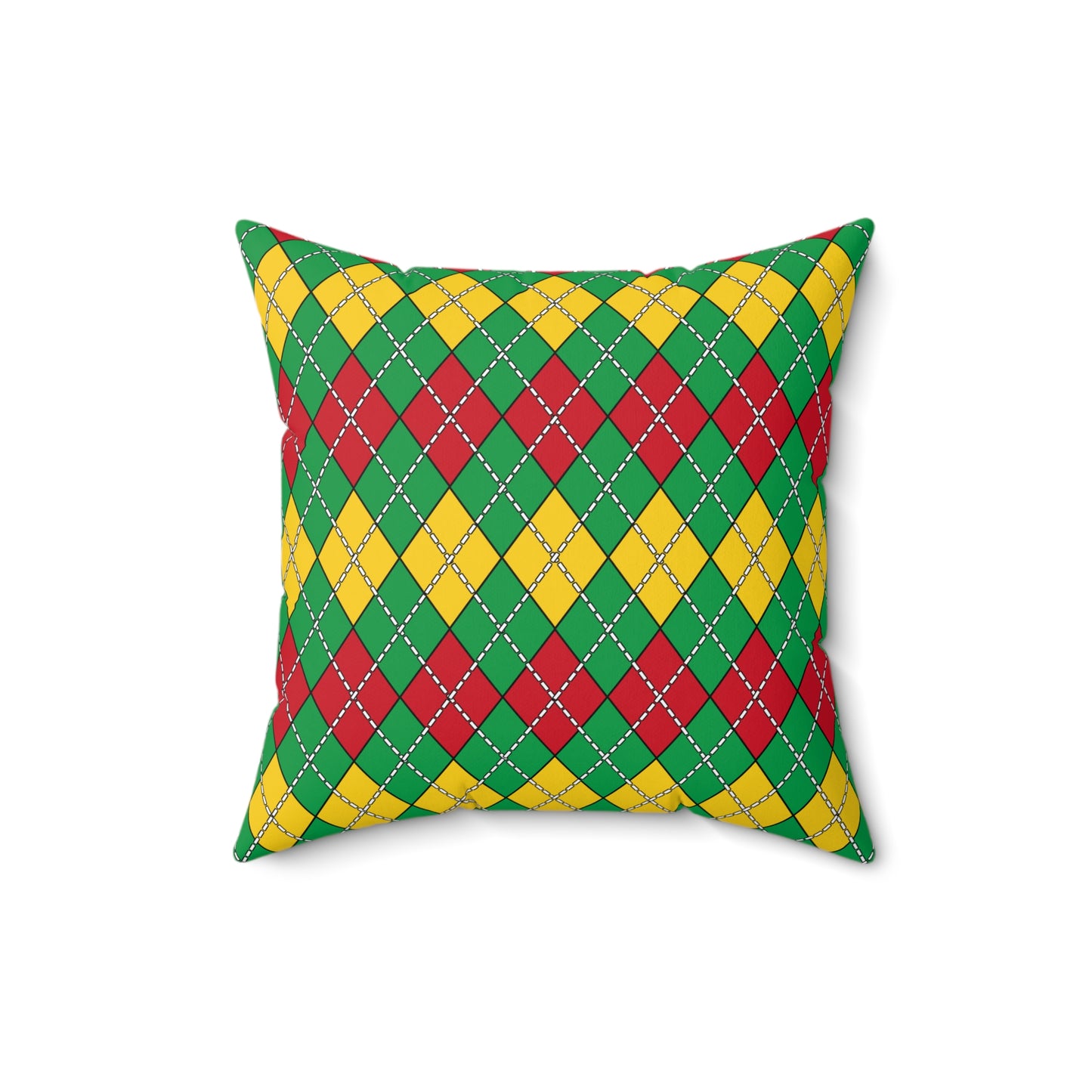 Guinea Bissau Retro Argyle Cushion Pillow