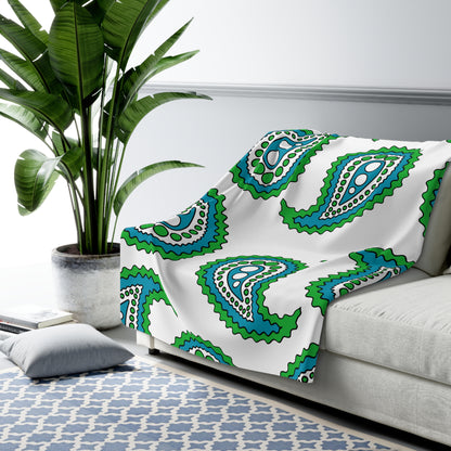 Uzbekistan Retro Paisley Blanket Throw