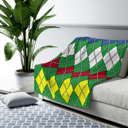 Comoros Retro Argyle Blanket Throw