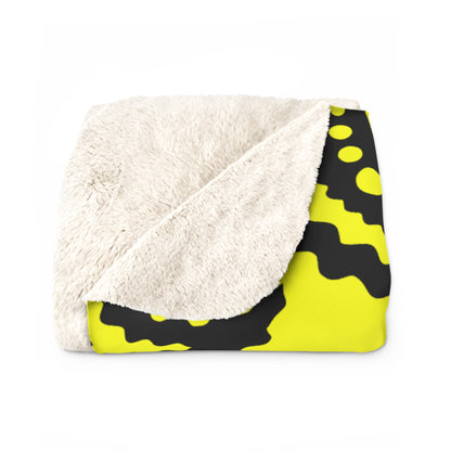 Yellow, Black Retro Paisley Blanket Throw