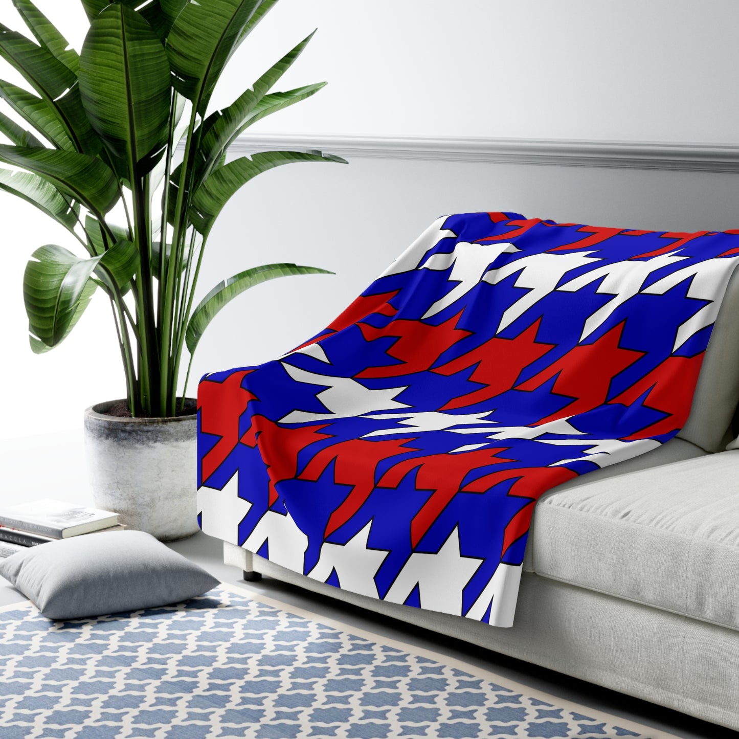 Slovenia Retro Houndstooth Blanket Throw