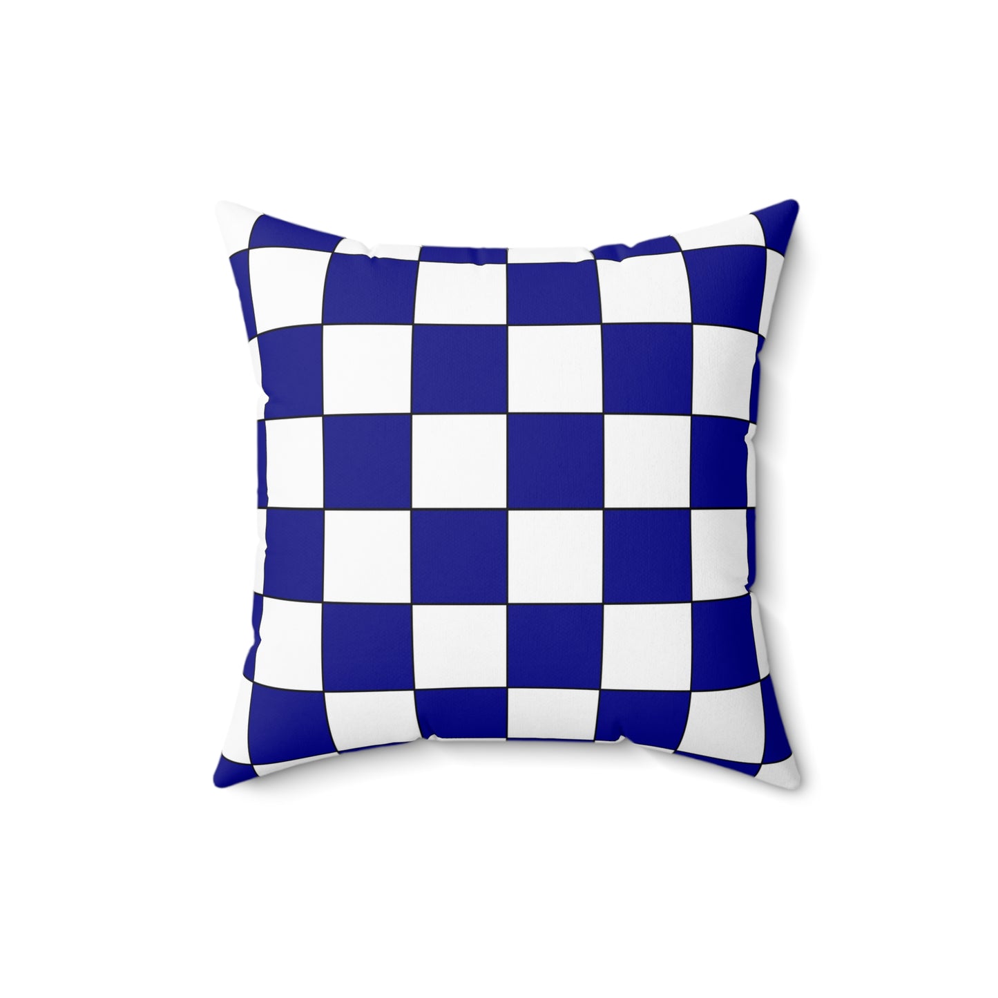 Dark Blue, White Retro Check Cushion Pillow