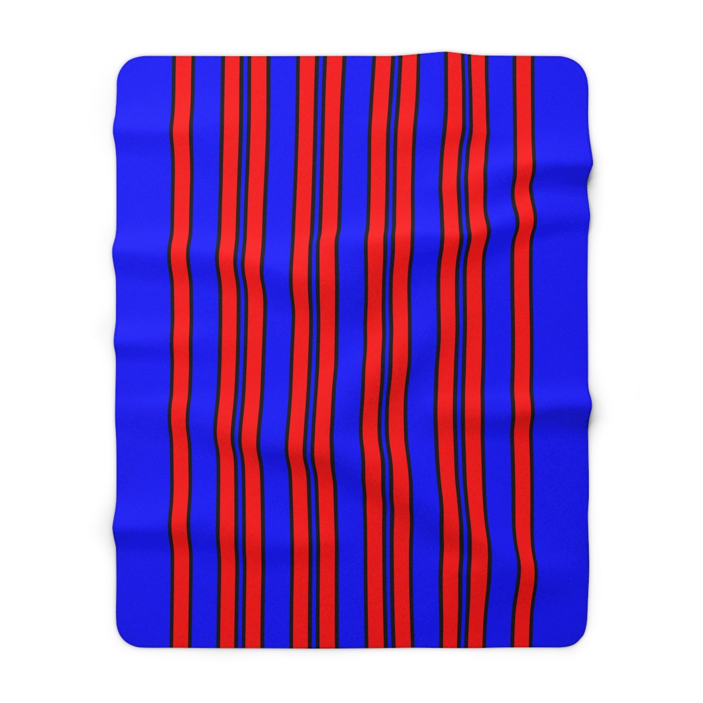Blue, Red Retro Stripes Blanket Throw
