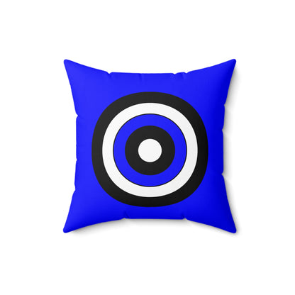 Blue, Black, White Retro Target Cushion Pillow