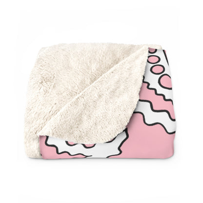 Pink, White Retro Paisley Blanket Throw