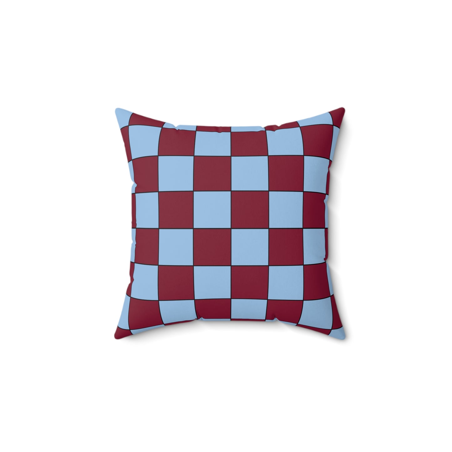 Claret, Blue Retro Check Cushion Pillow