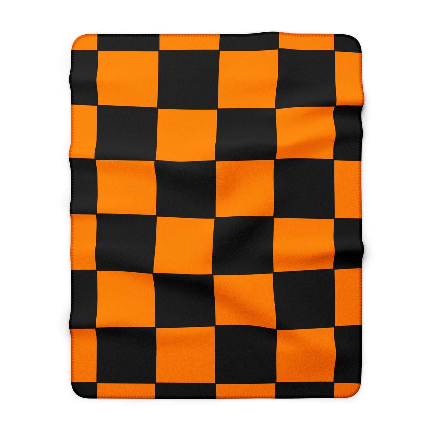 Dark Orange, Black Retro Check Blanket Throw