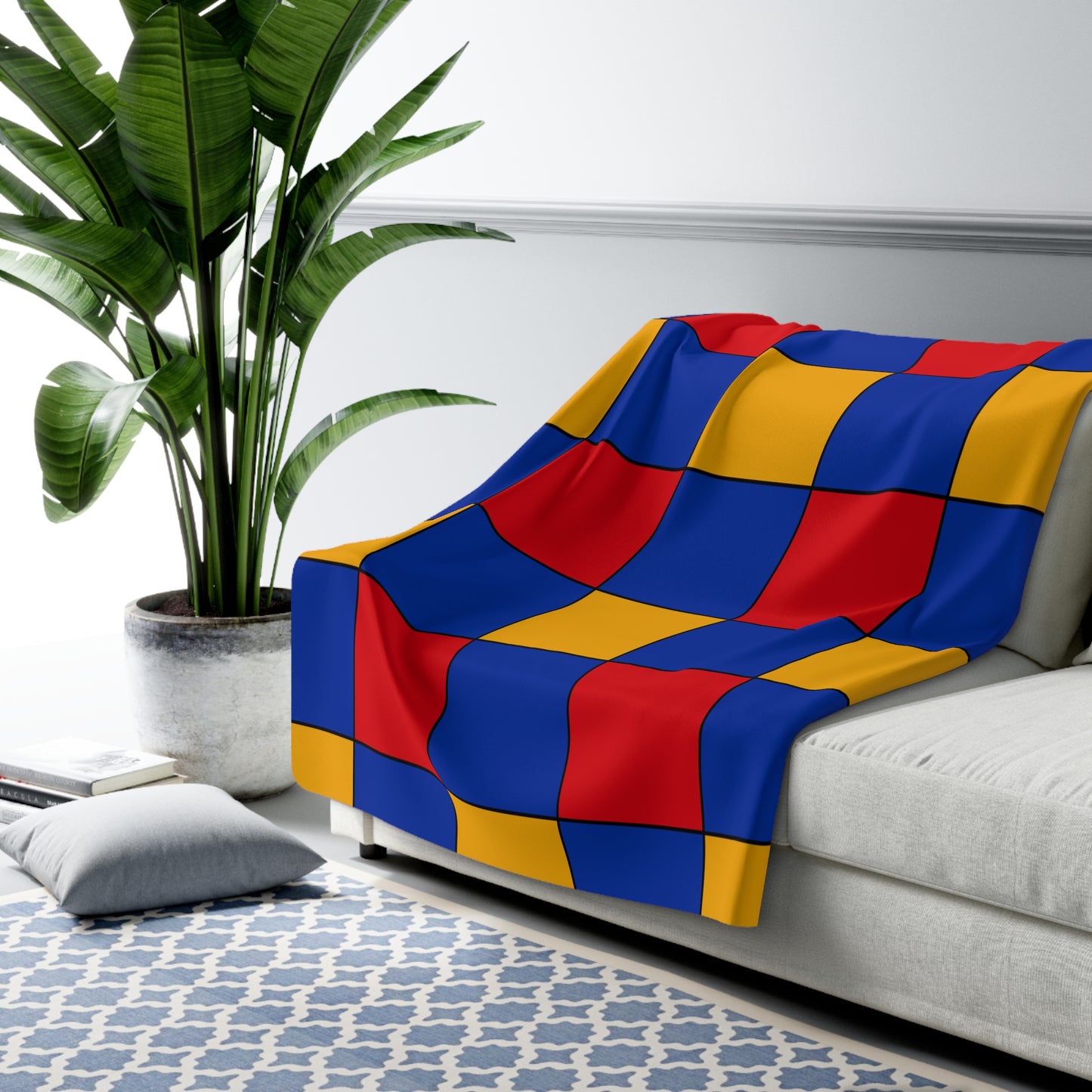 Armenia Retro Check Blanket Throw