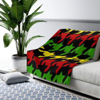 Saint Kitts And Nevis Retro Houndstooth Blanket Throw