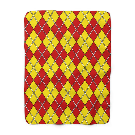 North Macedonia Retro Argyle Blanket Throw