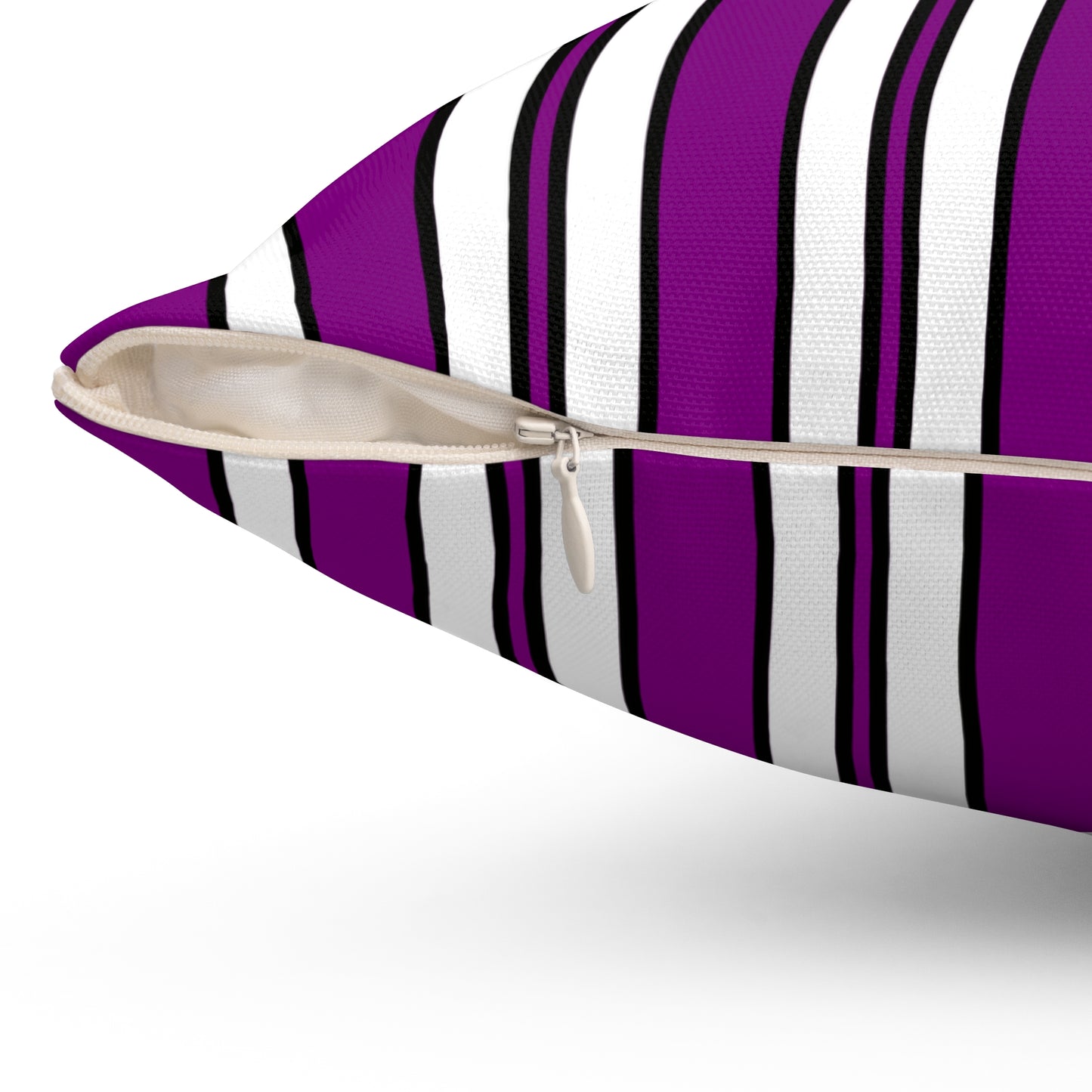 Purple, White Retro Stripes Cushion Pillow