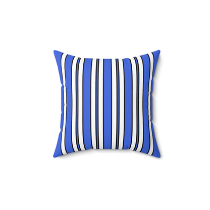 Royal Blue, White Retro Stripes Cushion Pillow