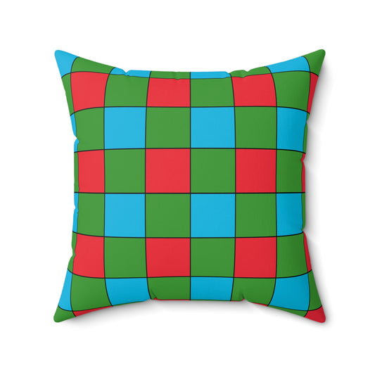 Azerbaijan Retro Check Cushion Pillow