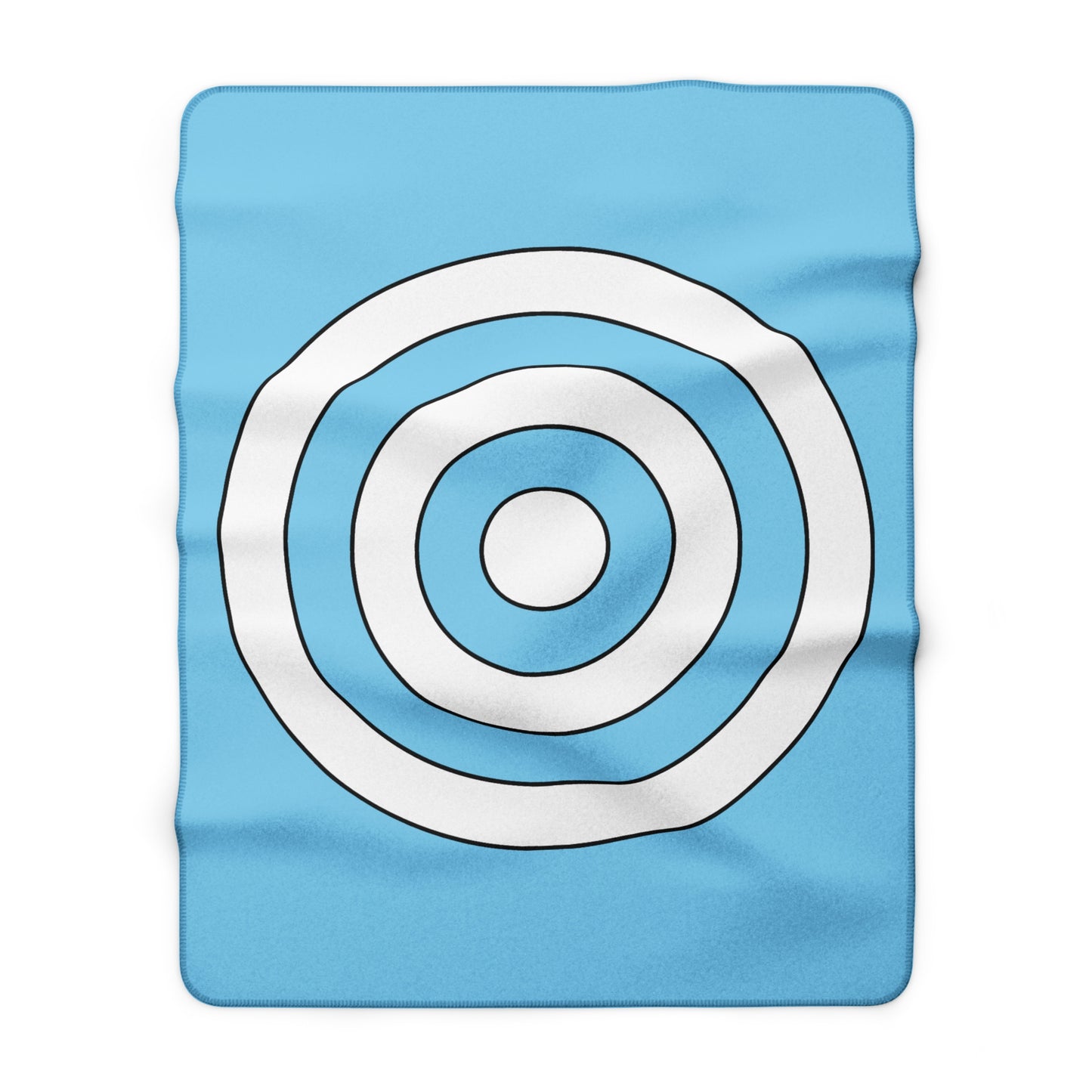 Sky Blue, White Retro Target Blanket Throw