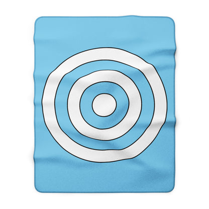 Sky Blue, White Retro Target Blanket Throw