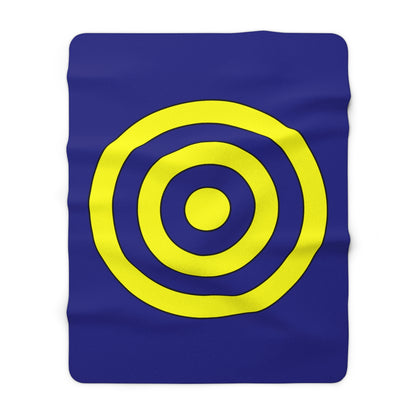 Navy Blue, Yellow Retro Target Blanket Throw