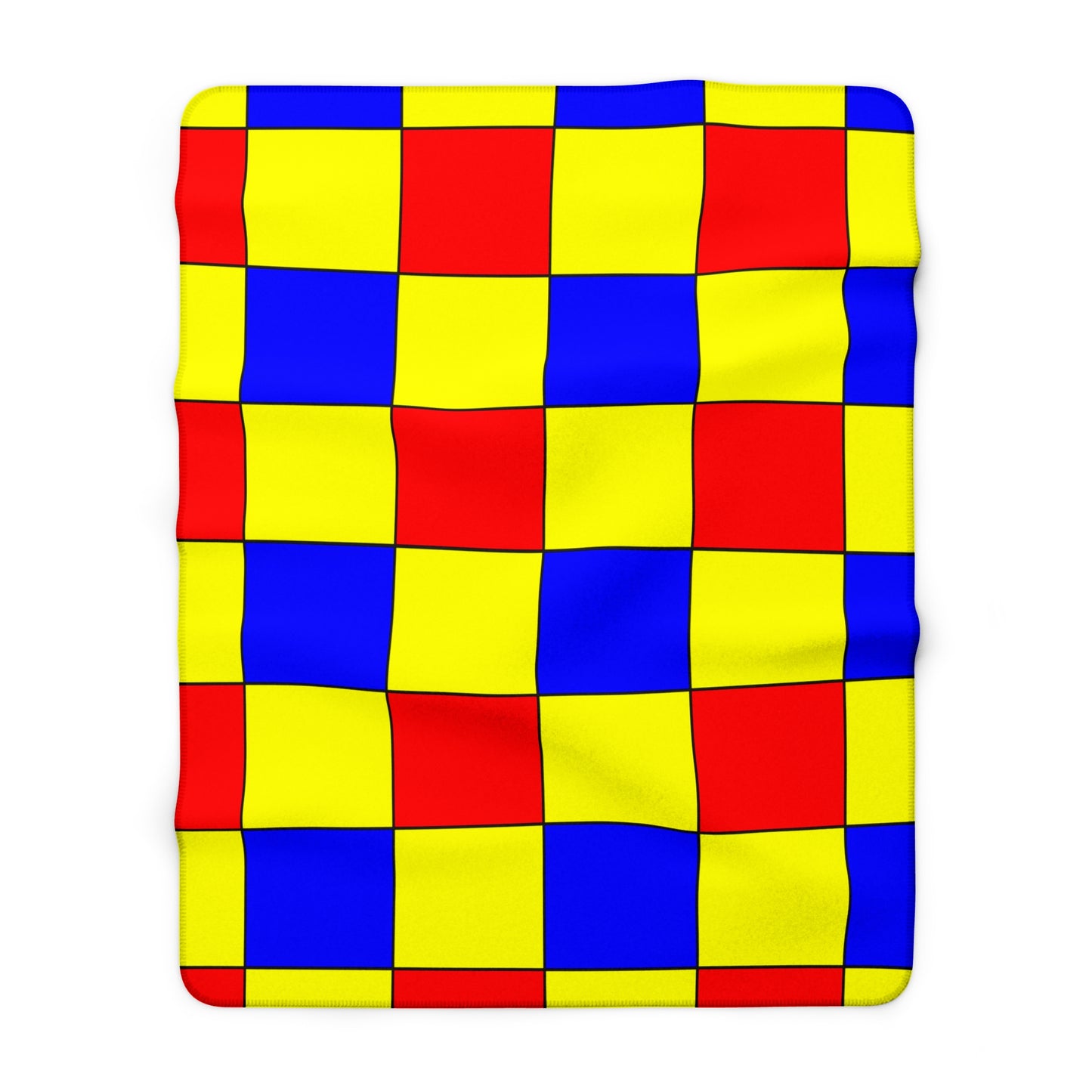 Yellow, Blue, Red Retro Check Blanket Throw