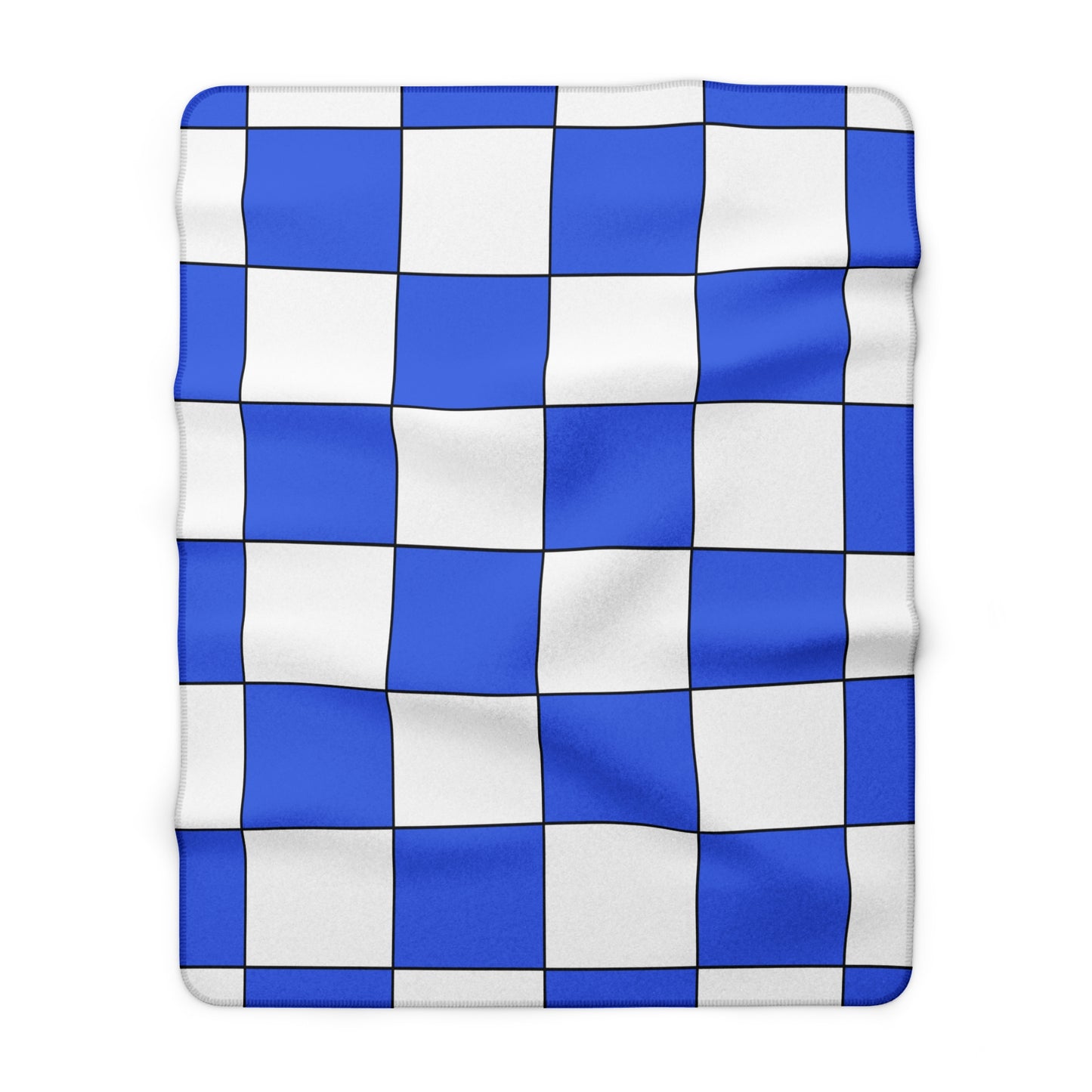 Royal Blue, White Retro Check Blanket Throw