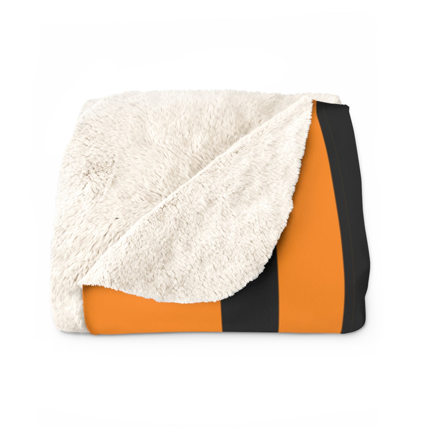 Dark Orange, Black Retro Stripes Blanket Throw