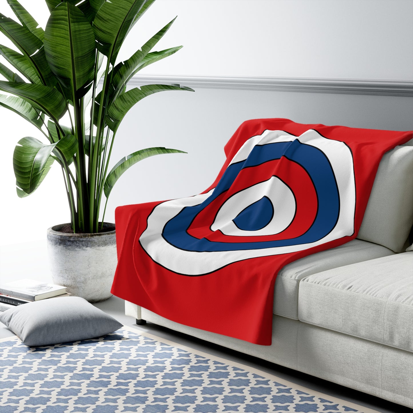 Czechia Retro Target Blanket Throw