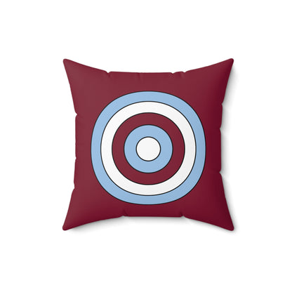 Claret, Blue, White Retro Target Cushion Pillow