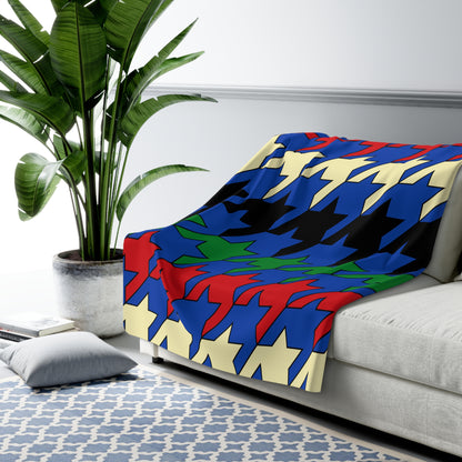 South Sudan Retro Houndstooth Blanket Throw