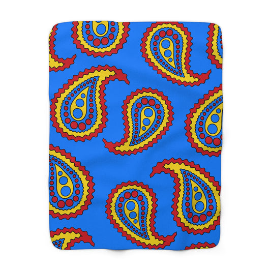 Democratic Republic of the Congo Retro Paisley Blanket Throw
