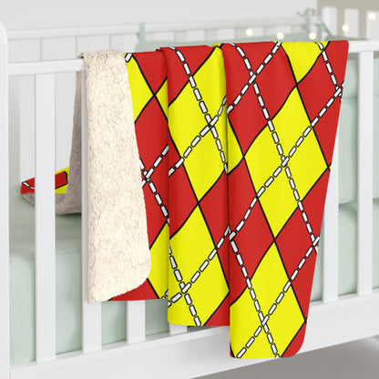 Vietnam Retro Argyle Blanket Throw