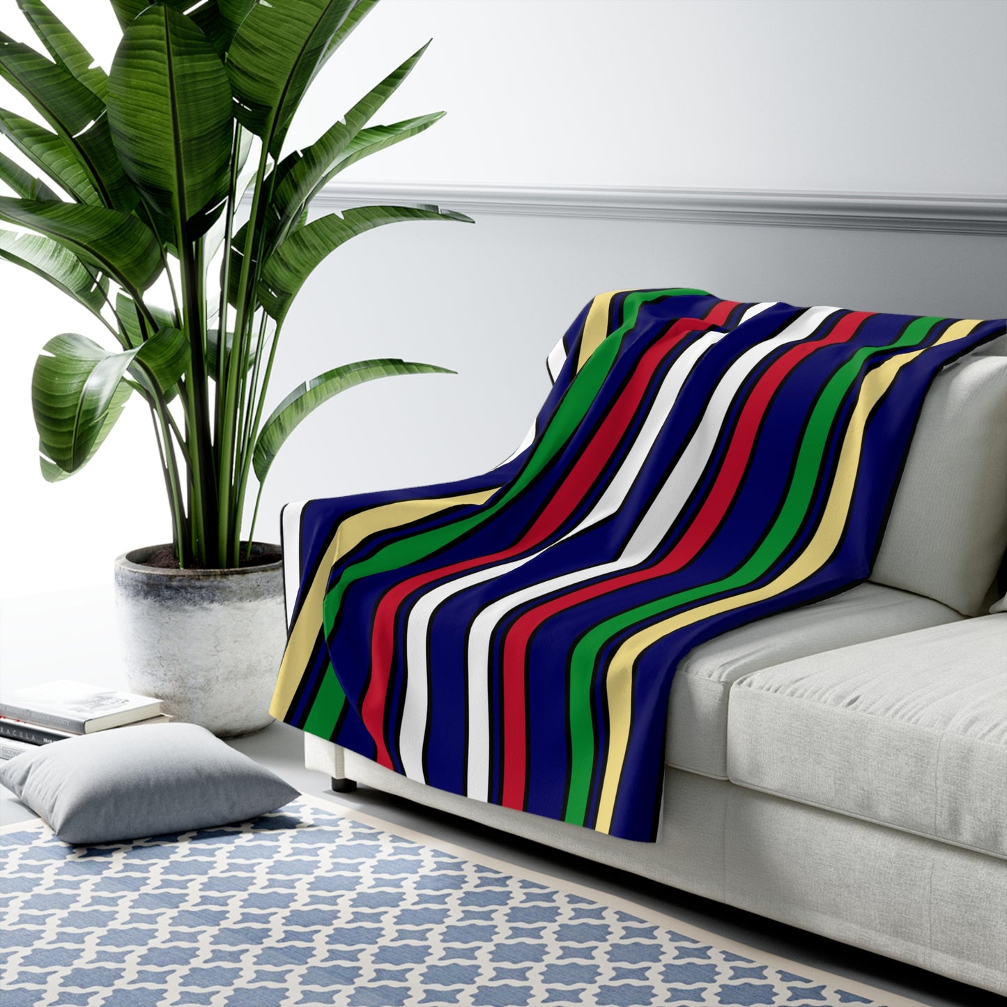 Cayman Islands Retro Stripes Blanket Throw