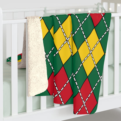 Ghana Retro Argyle Blanket Throw