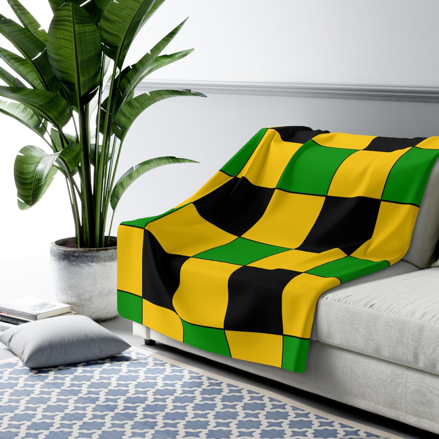 Jamaica Retro Check Blanket Throw
