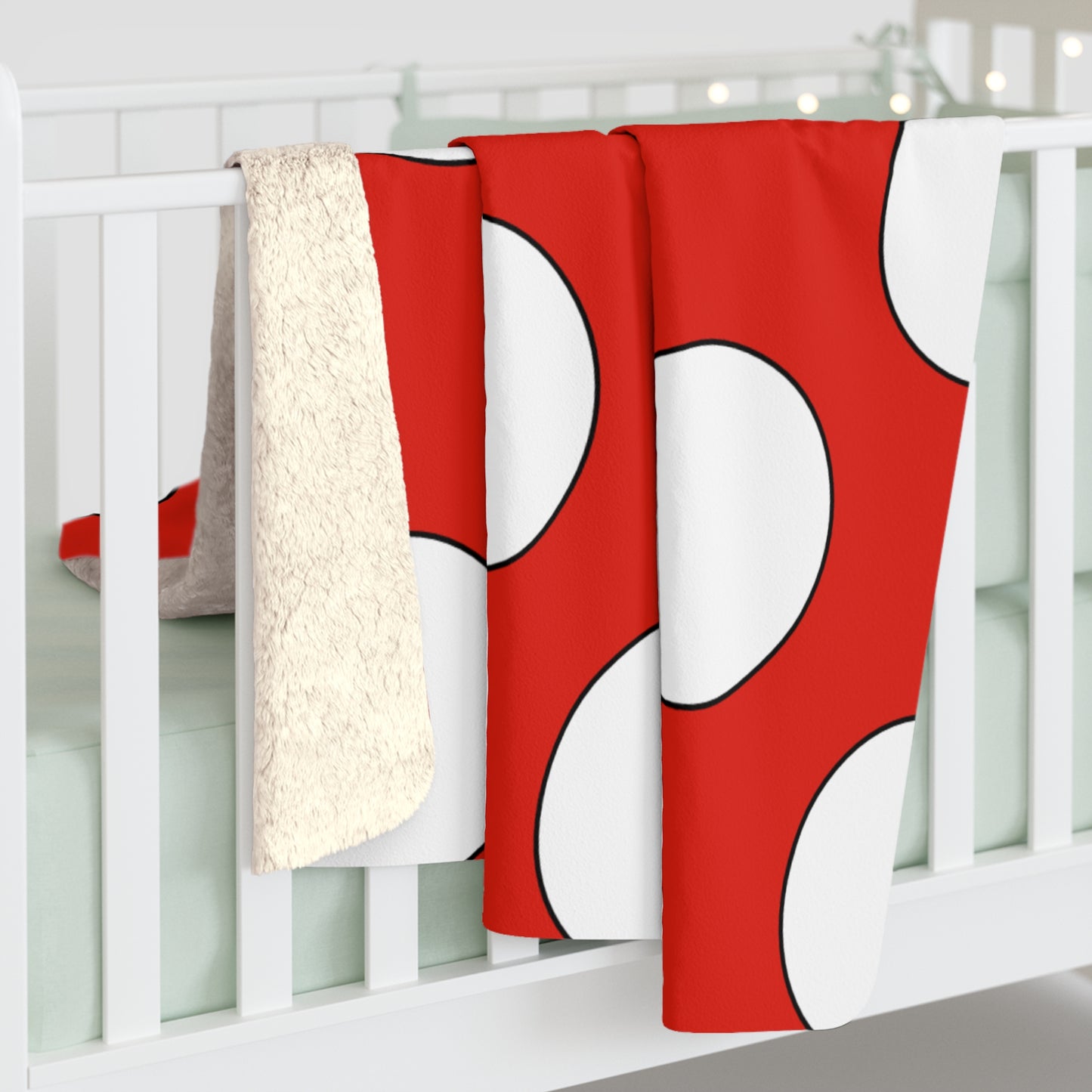 French Polynesia Retro Polka Dots Blanket Throw