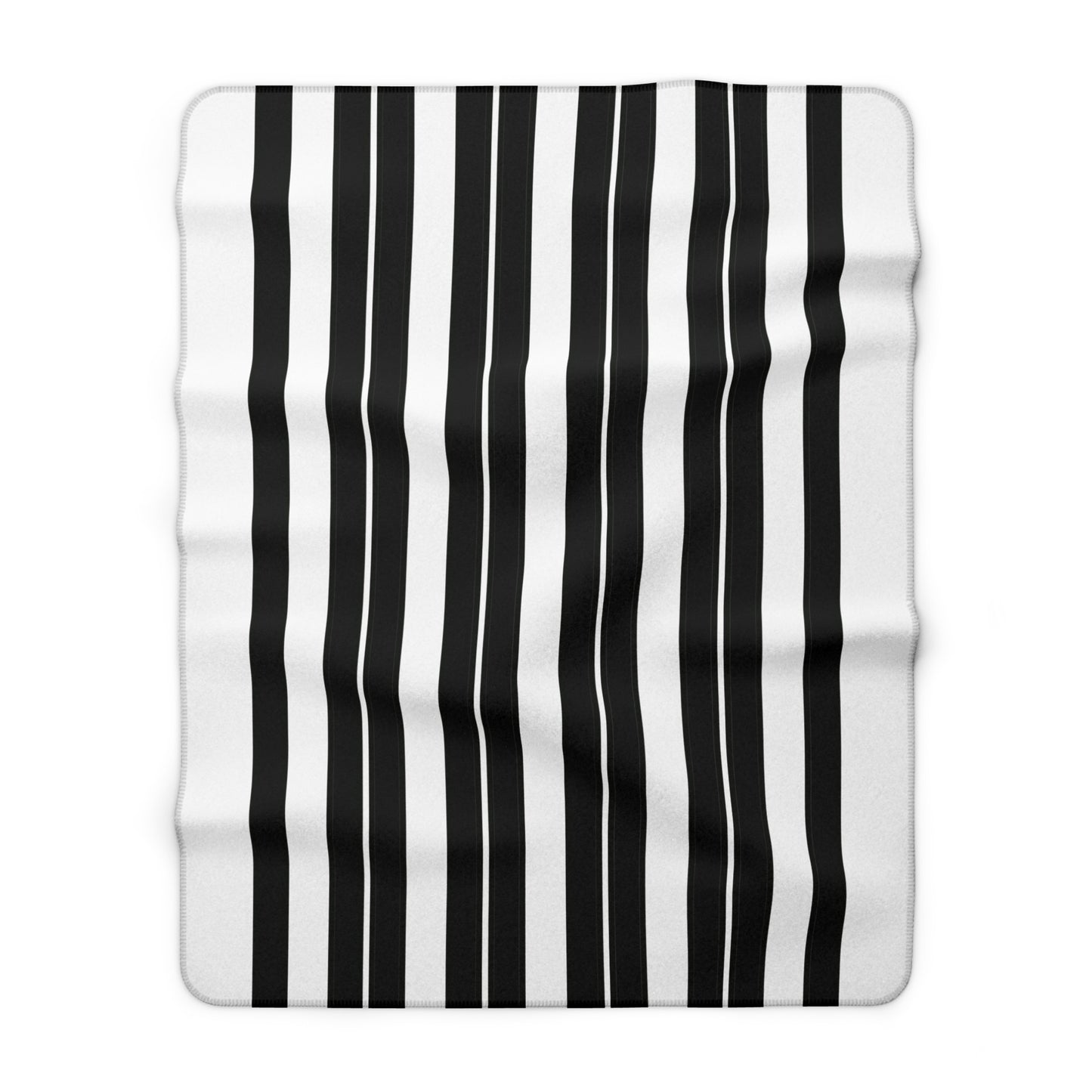 White, Black Retro Stripes Blanket Throw
