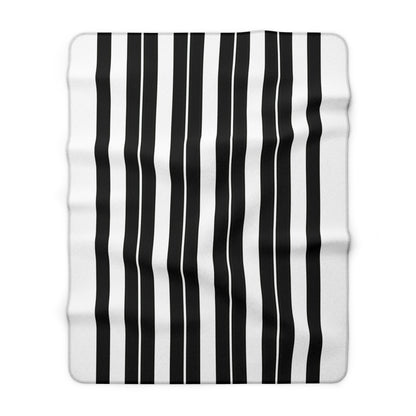 White, Black Retro Stripes Blanket Throw