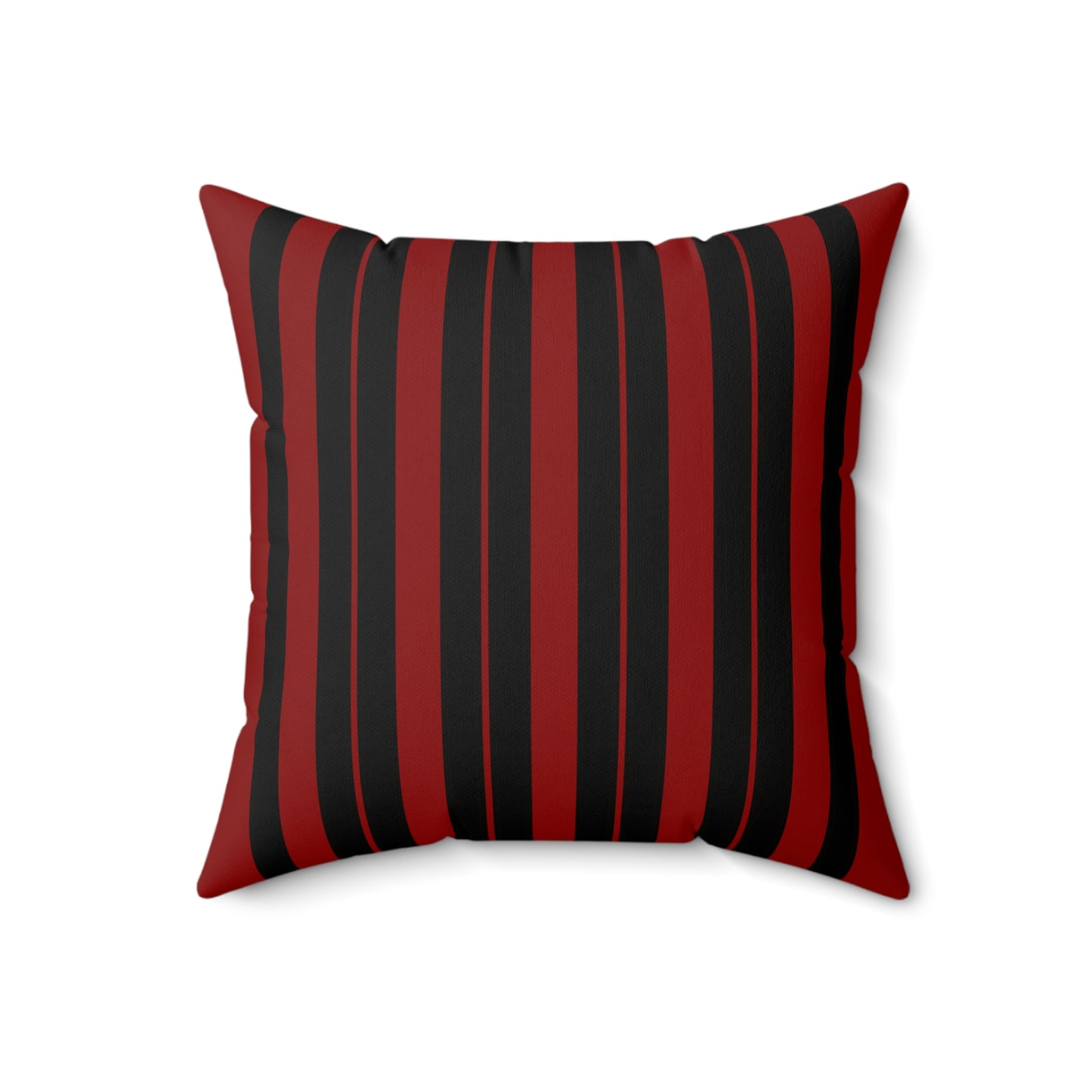 Dark Red, Black Retro Stripes Cushion Pillow