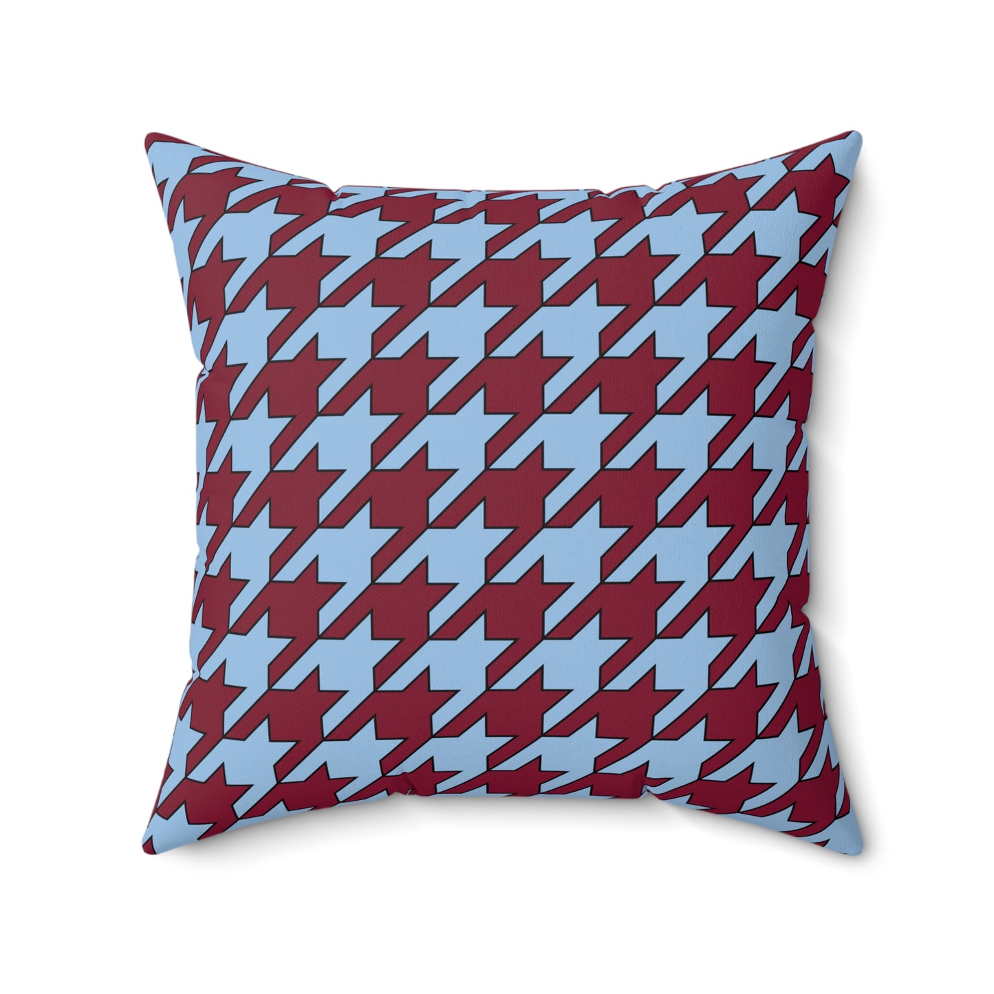 Claret, Blue Retro Houndstooth Cushion Pillow