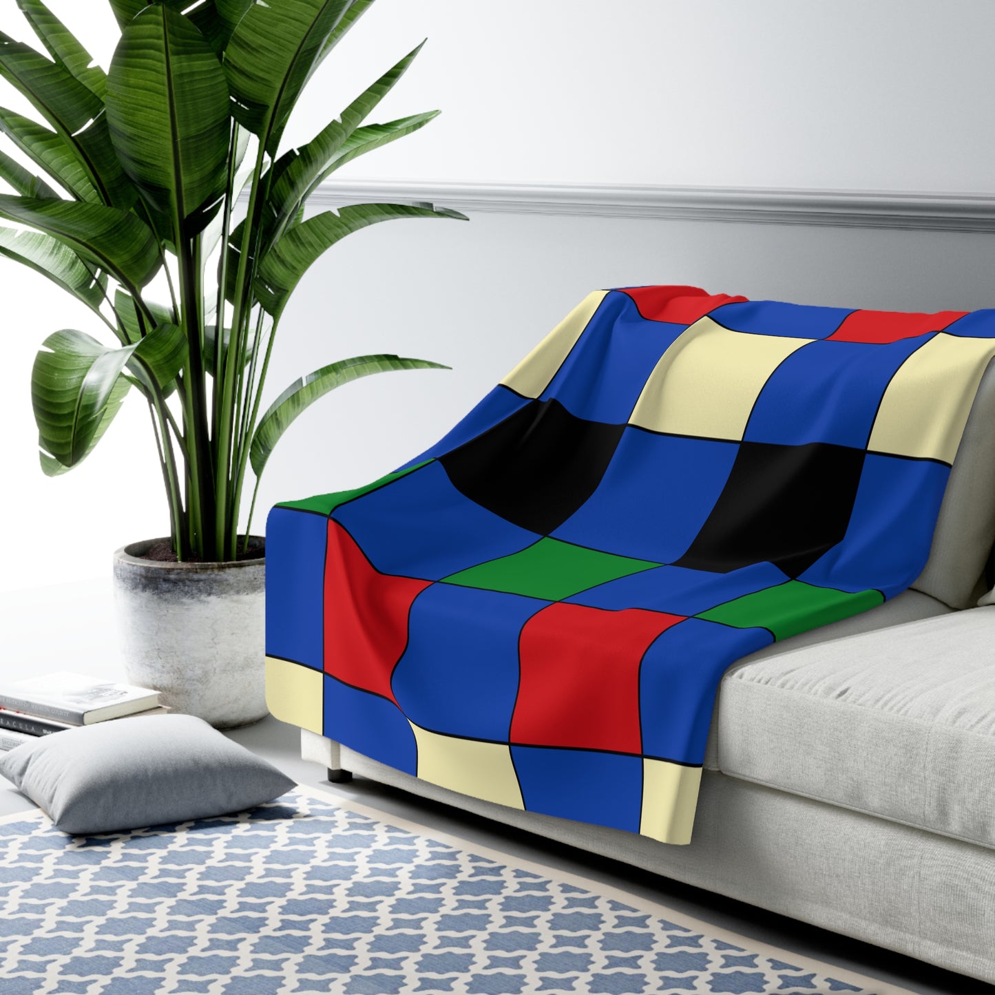 South Sudan Retro Check Blanket Throw
