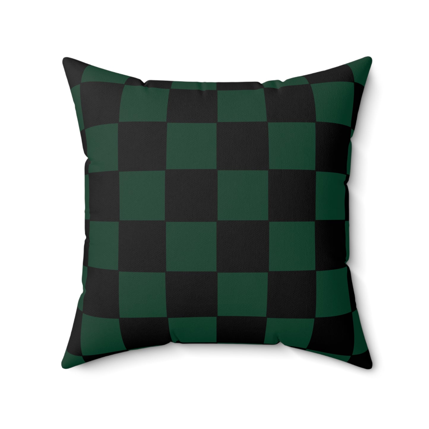 Dark Green, Black Retro Check Cushion Pillow