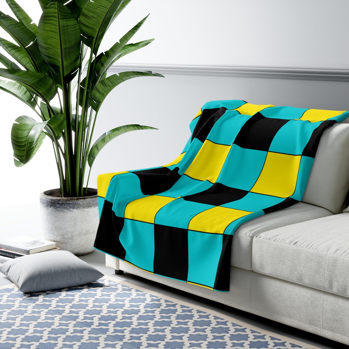 Bahamas Retro Check Blanket Throw