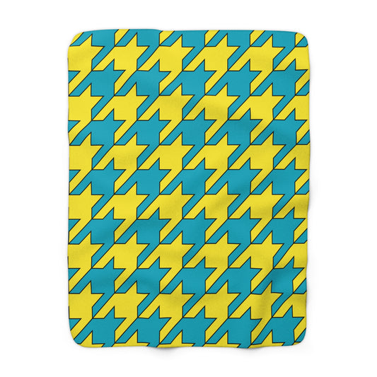 Kazakhstan Retro Houndstooth Blanket Throw