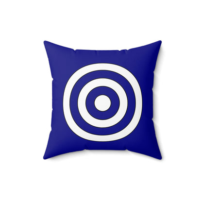 Dark Blue, White Retro Target Cushion Pillow