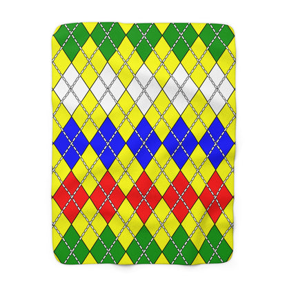 Central African Republic Retro Argyle Blanket Throw