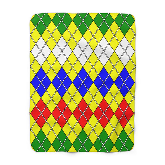 Central African Republic Retro Argyle Blanket Throw