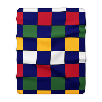 British Virgin Islands Retro Check Blanket Throw