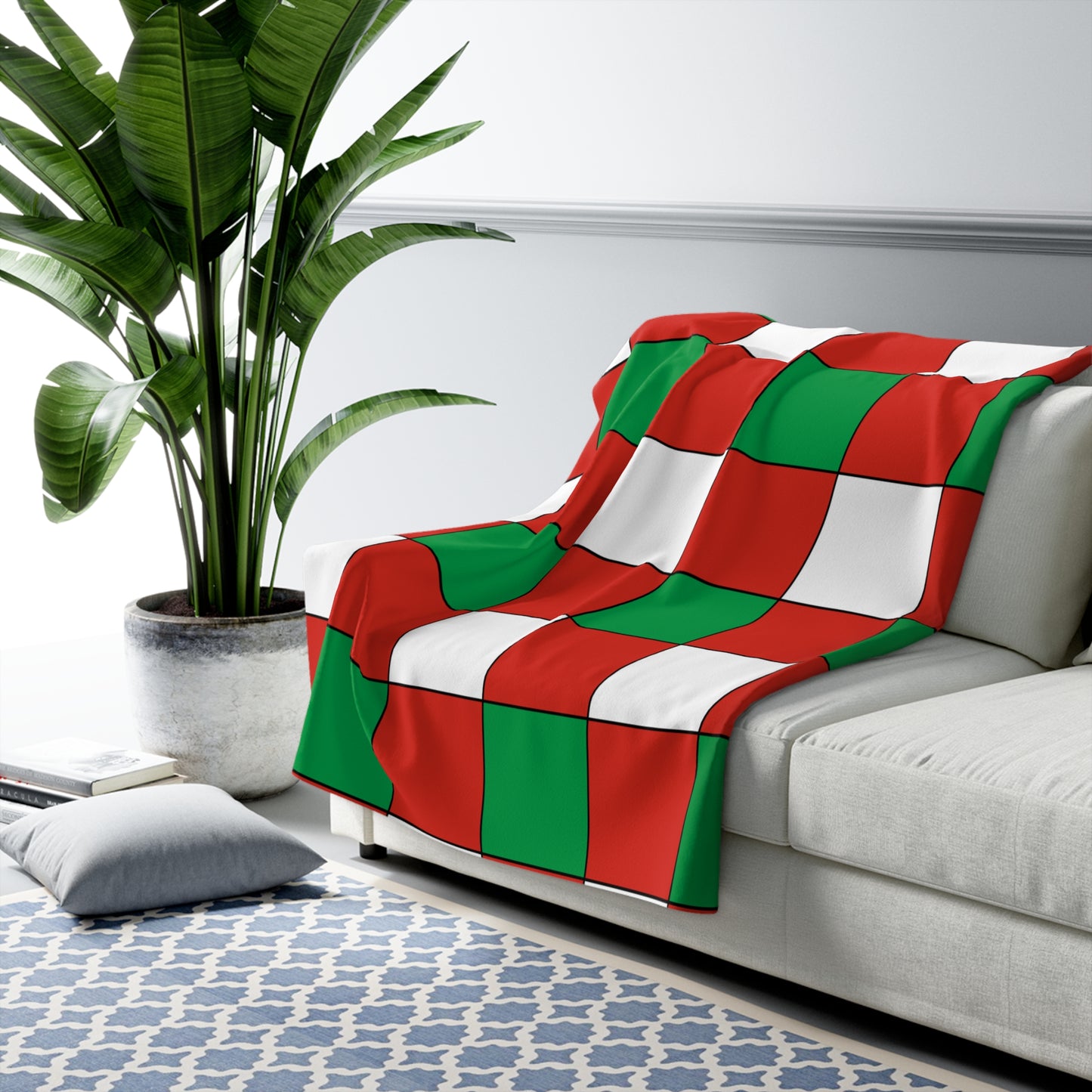 Pais Vasco Retro Check Blanket Throw