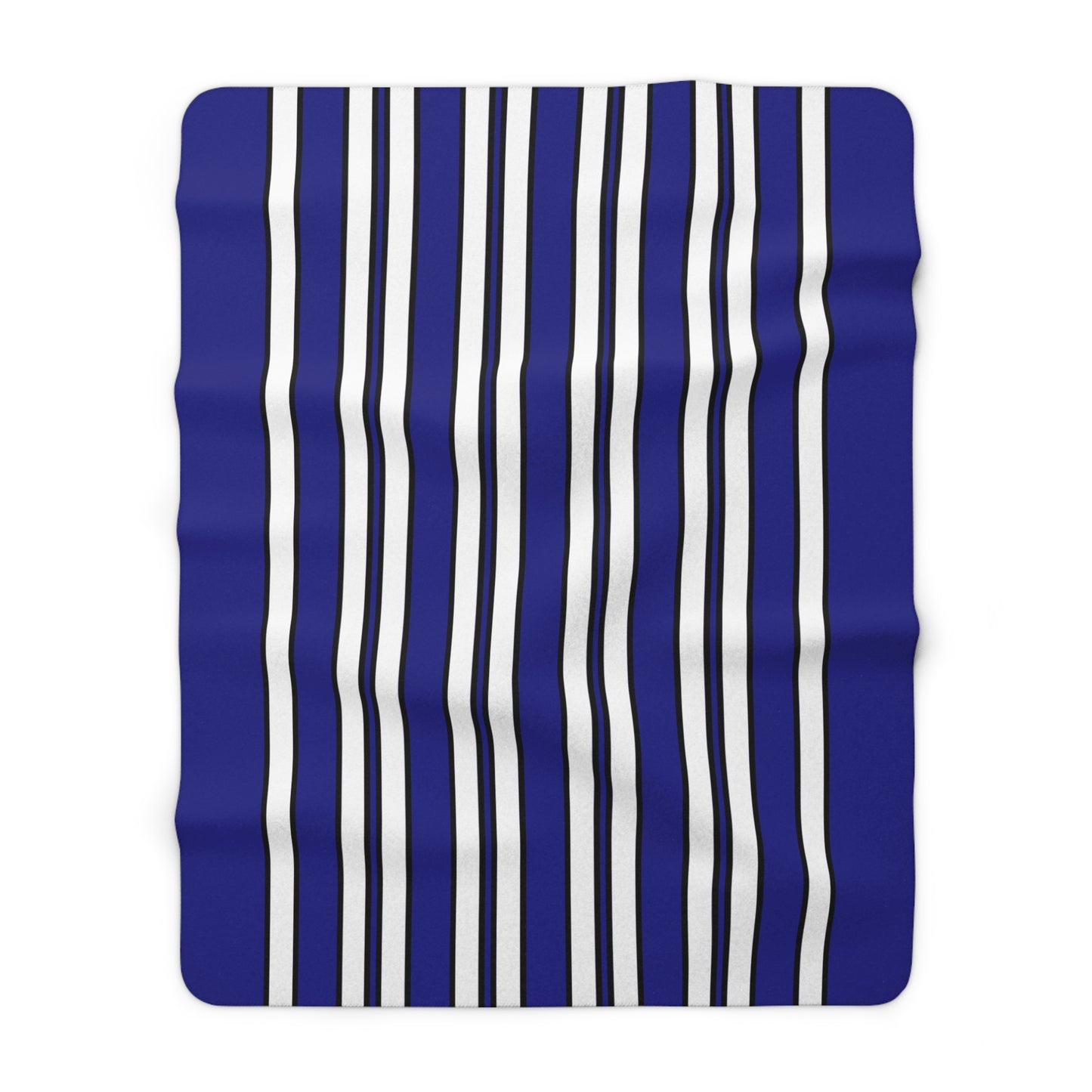 Navy Blue, White Retro Stripes Blanket Throw