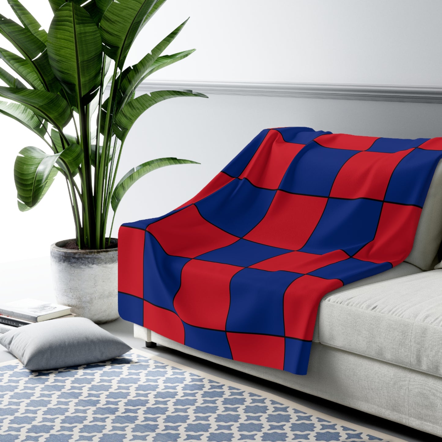 Liechtenstein Retro Check Blanket Throw