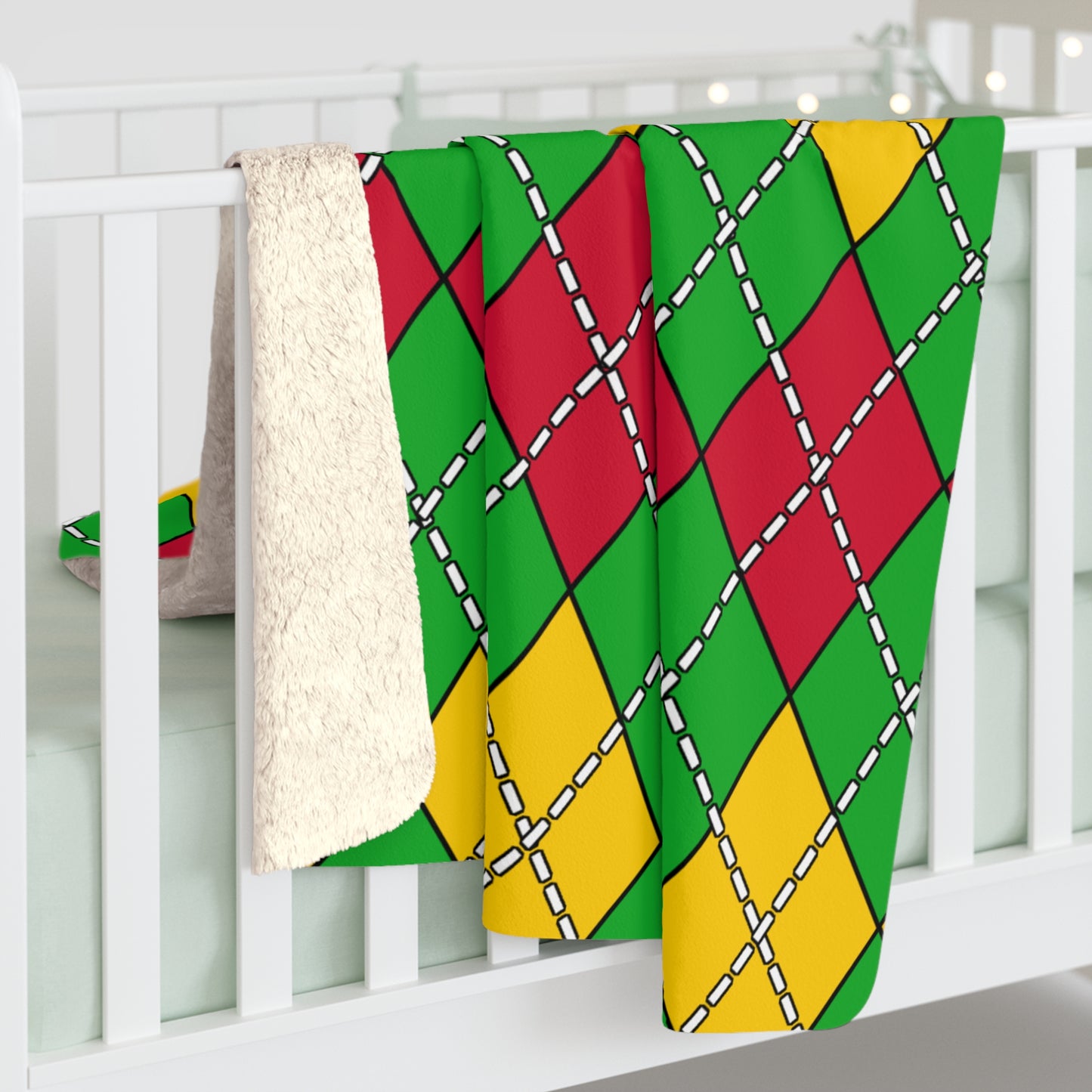 Sao Tome And Principe Retro Argyle Blanket Throw
