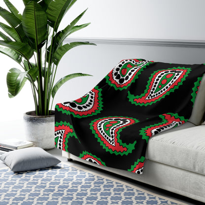 Palestine Retro Paisley Blanket Throw