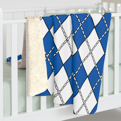 Greece Retro Argyle Blanket Throw